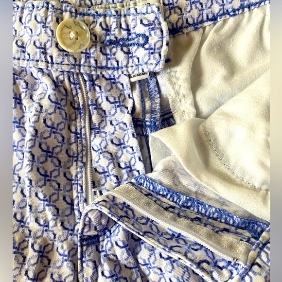 Blue white Patterned Women's Shorts Charter Club pockets zip button closure 8 - Picture 4 of 6